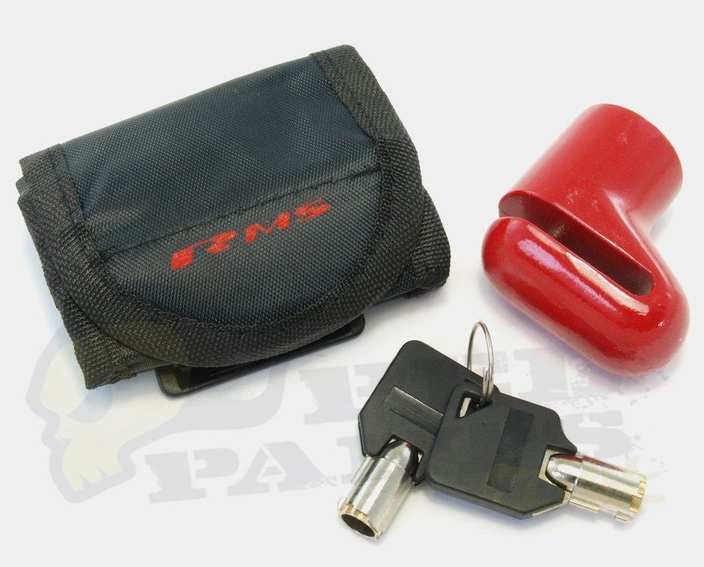 RMS Blocca Disco Con Allarme – Perno 6mm – Versione Cromata – Antifurto Per Moto