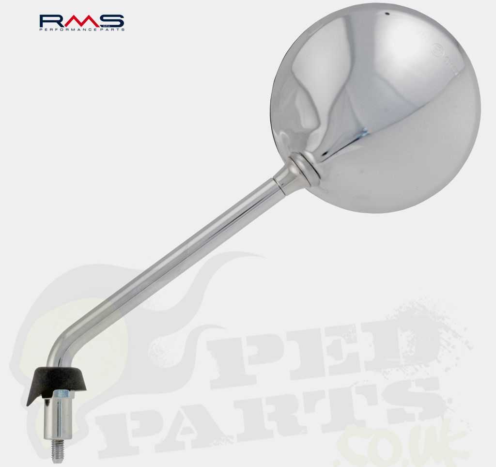 thumbnail image 2 of RMS Chrome Left Side Mirror - Approved For Vespa PX 150 Rainbow 2 of 5