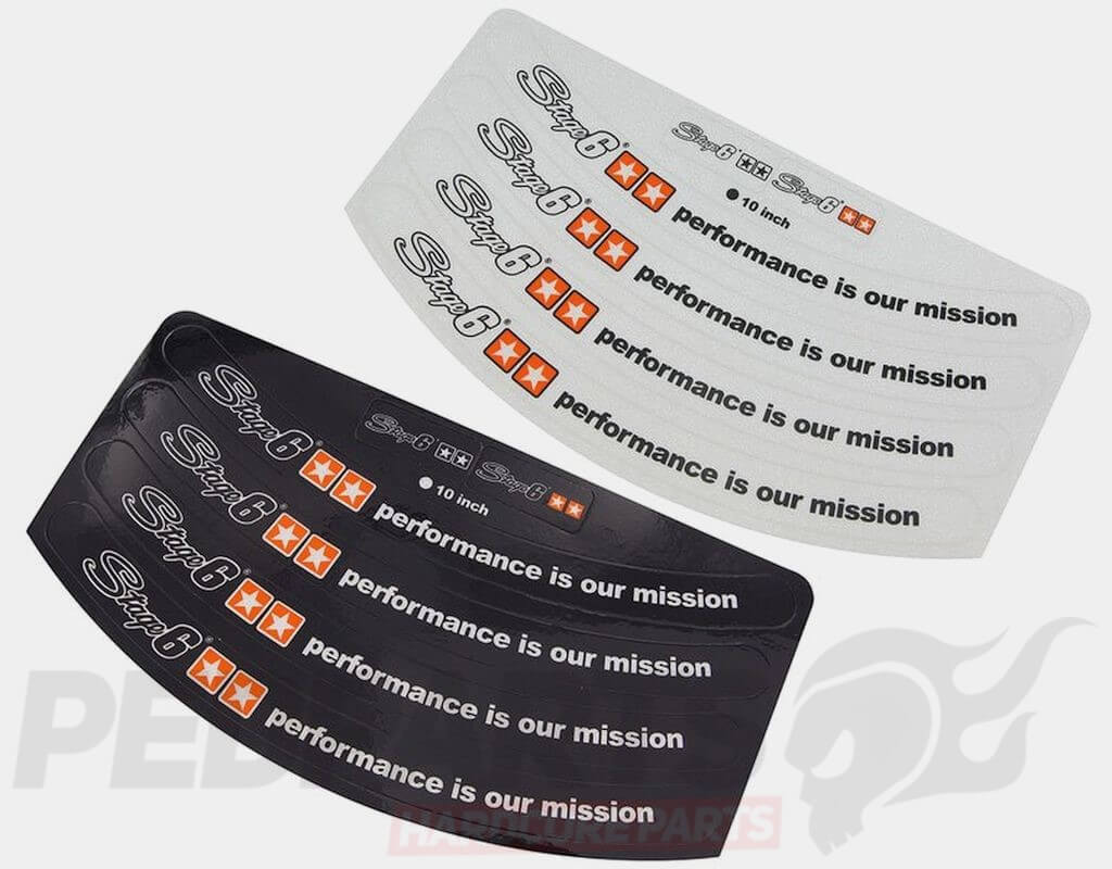 thumbnail interactive-video image 1 of STAGE 6 Scooter Tuning Sticker Decal Set - Bapperl & Logo Adhesive (50mm) 1 of 4