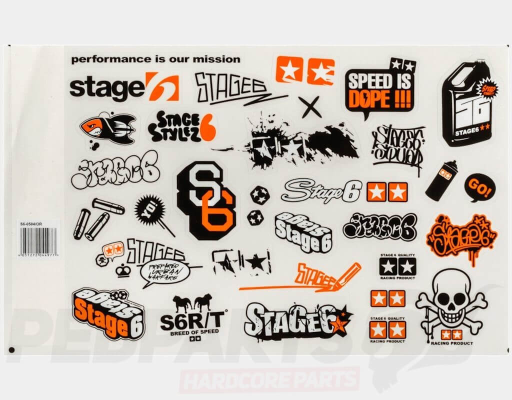thumbnail image 2 of STAGE 6 Scooter Tuning Sticker Decal Set - Bapperl & Logo Adhesive (50mm) 2 of 4