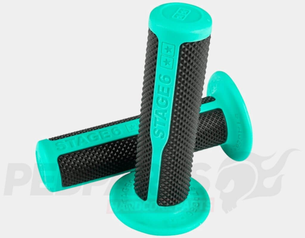 Stage6 Ultimate Grips Lenkergriffe Schwarz/blau - Dual Compound Für Roller & Moped