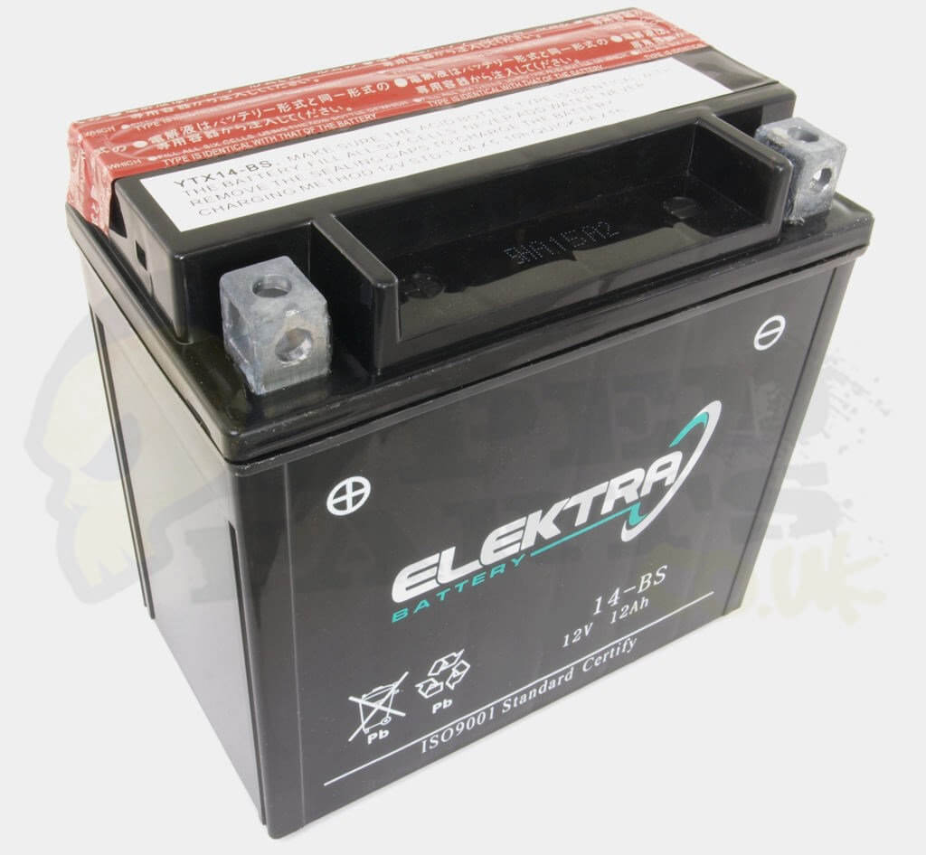 Chrome Battery YTX14-BS Sealed Lead Acid Battery For Kawasaki VN800 Vulcan 95-03 & More