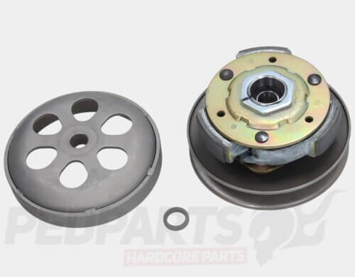 Rear Pulley & Clutch Bell- Piaggio 125cc (Non-Rolling Nut)