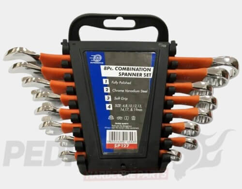Soft Grip Combination Spanners Set- 8 Piece