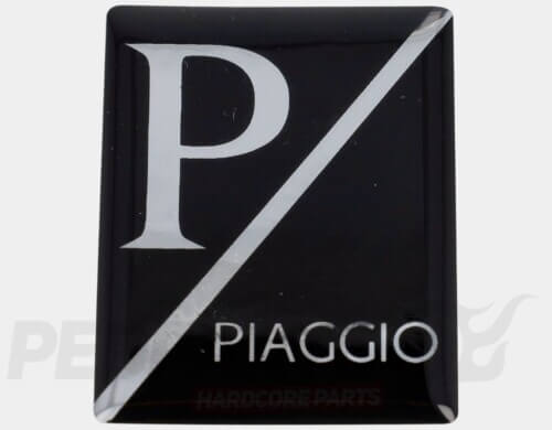 Square Piaggio Emblem Badge- Black Edition