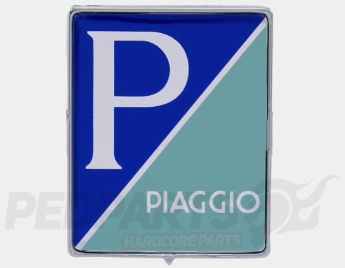 Square Piaggio Emblem Badge - Clip In